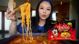 samyang spicy noodles amp rice cakes🔥 recipe  QampA mukbang [upl. by Neelyaj85]