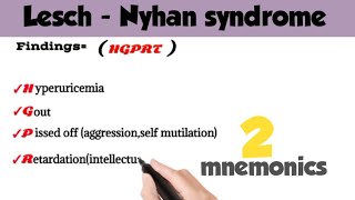 Lesch  Nyhan syndrome  lesch nyhan syndrome etiology findings treatment  medicalmnemonics786 [upl. by Nauqal563]