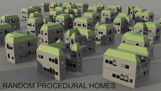 Randomly generated procedural homes in Houdini tutorial [upl. by Gridley]