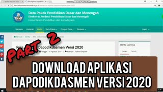 🔊Part 2  Instal Aplikasi Dapodikdasmen 2020 Download Aplikasi Dapodikdasmen Versi 2020 [upl. by Langley]