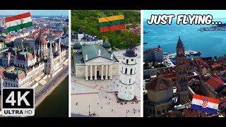 Just flying📍Europe 4K sightseeing travel europe flying drone beautiful [upl. by Annawat983]