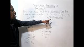 Coordinate Geometry IIIParabola Directrix and Focus [upl. by Adnirb]