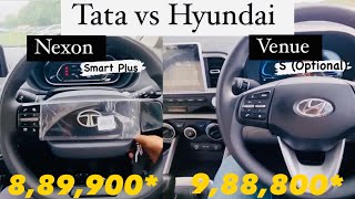 NEW 2024 TATA NEXON SMART PLUS VS HYUNDAI VENUE S O PETROL  FEATURES PRICE REVIEW [upl. by Marx]