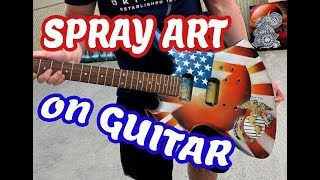 SPARY ART ON GUITAR SPRAY PAINT ART by Eden スプレーペイントアートエデン [upl. by Kinna520]