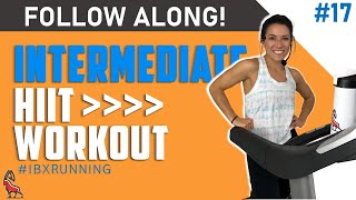 INTERMEDIATE HIIT Treadmill Workout  No Music  Follow Along IBXRunning [upl. by Sairtemed142]