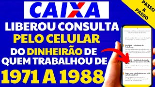 CAIXA LIBEROU CONSULTA DO DINHEIRO DE QUEM TRABALHOU DE 1971 A 1988  PASSO A PASSO DAS COTAS DO PIS [upl. by Aek]