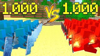 SOLDADINHOS DE ARGILA FOGO vs SOLDALDINHO ARGILA GELO MINECRAFT [upl. by Eido376]