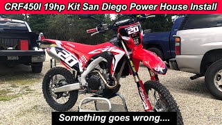 CRF450l San Diego Powerhouse 19hp Mod Kit How To Install [upl. by Ahsikam241]