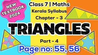 class 7 maths chapter 3 triangles page 55 56 kerala syllabus part 4 [upl. by Ayekin]