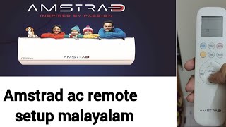 AC REMOTE CONTROL OPERATION  AMSTRAD remote control setup  All hiden options review malayalam [upl. by Cyd]