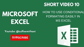 How to use Conditional Formating in MS EXCEL YOUTUBE EXCEL MSOFFICE TRENDING EXCELTIPS [upl. by Joete]