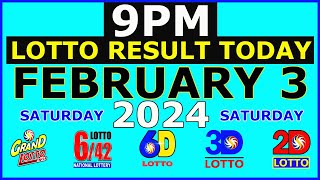 9pm Lotto Result Today February 3 2024 Saturday [upl. by Edelstein]