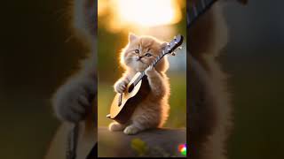 Cats play guitar beautiful Bless [upl. by Grover]