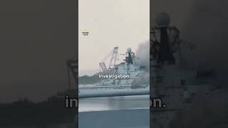 Soviet Aircraft Carrier Minsk Severely Damaged in Massive Fire [upl. by Llirred]