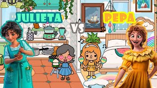 Sfida di arredamento su Toca Life World  🌮 Julieta VS Pepa 🌈 [upl. by Nnek]