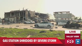 Cooke County storm terrified people shelter in destroyed gas station [upl. by Eshman]