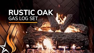 Rustic Oak Vented Gas Logs  Classic Series  Real Fyre [upl. by Secnirp264]