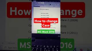 How to change case in word 2016 mswordtutorials word2016 changecase [upl. by Nhguaved]