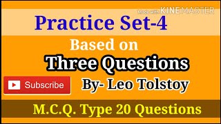 Practice Set4 based on Three Questions By Leo TolstoyCBSE CLASS 7WBCHSE CLASS12 [upl. by Asyar]