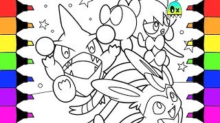 Coloring Pages Pokemon Sylveon and friend colouring for children [upl. by Ronaele]