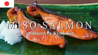 Traditional salmon dish Grilled miso salmon with charcoal [upl. by Cartie255]