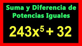 ✅👉 Caso 10 de Factorizacion Suma o Diferencia de dos Potencias Iguales [upl. by Nyliuqcaj]