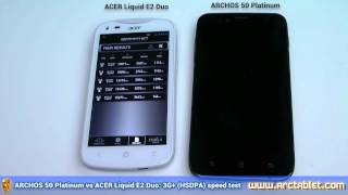 ARCHOS 50 Platinum 3G speed test vs Acer Liquid E2 [upl. by Almeda]