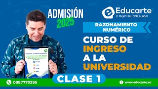 🔴 Curso de Ingreso a la UNIVERSIDAD 📕 Admisión 2025 🏫 📚 Clase 1 🧠 Razonamiento Numérico [upl. by Glimp653]