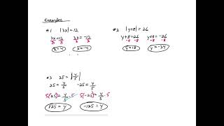 Absolute Value Equations Day 1 [upl. by Hanfurd]