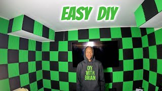 How To Install amp Hang Acoustic Foam Wall Panels Without Damaging The Walls ep 1 diy acoustic foam [upl. by Atsirhcal]