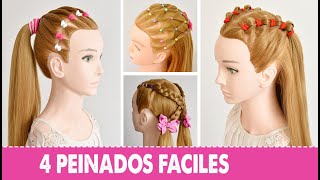 4 Peinados de Niñas pequeñas con Cabello Largo [upl. by Ahsiliw]