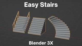 blender 34 easy stairs modeling tutorial [upl. by Louis]