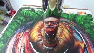 Mujibur Rahman in Anamorphic art  Vincent Pallissery [upl. by Valentin]