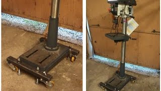 Fahrvorrichtung für Ständerbohrmaschine selber bauen homemade Drill Press Dolly or Mobile Base [upl. by Millisent]