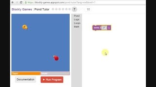 Blockly Games Pond Tutor Level 7 [upl. by Yknarf59]