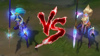 우주 사냥꾼 니달리 VS 빛의 인도자 니달리 롤 스킨 비교 Cosmic Huntress Nidalee VS Dawnbringer Nidalee Skin [upl. by Ennylyak770]