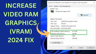 ✅2024 FIX How to Increase VIDEO RAM GRAPHICS VRAM in Windows 11 amp 10  BOOST FPS amp PC PERFORMANCE [upl. by Aihsena526]