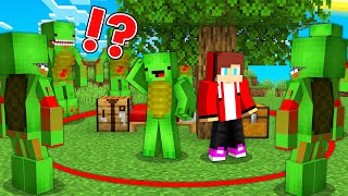 Mikey and JJ vs MUTANT Monsters in This Circle  Minecraft survive Maizen [upl. by Haimaj]