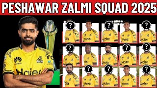 PSL 2025 Peshawar Zalmi Squad  Peshawar Zelmi New Squad For PSL 2025  PZ Squad For PSL 2025 [upl. by Lienet]