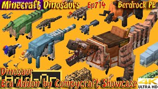 Dinosaur Era Addon Showcase by CompyCraft Dinosaur Showcase Bedrock PE Minecraft Dinosaurs Ep714 [upl. by Sudaorb76]