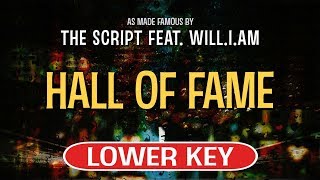 Hall of Fame Karaoke Lower Key  The Script feat William [upl. by Ahron486]