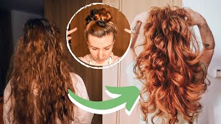 Overnight Heatless Blowout using just 1 scrunchie The EASIEST and QUICKEST overnight blowout [upl. by Nedap]