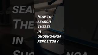 Search Theses in Shodhganga Repository  Quick Guide [upl. by Wenger199]