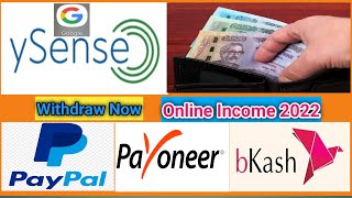 How To Earn Money Bkash Payment Prove  Ysense Website  Online Income 2022 [upl. by Hervey486]