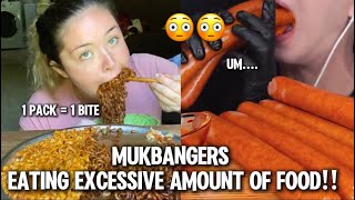 mukbangers eating EXCESSIVE amount of FOOD [upl. by Gudrin]