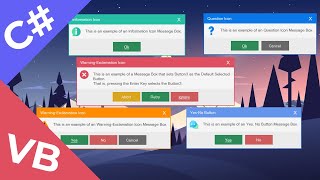 Create a Custom MessageBox  C Visual Basic VBNET amp WinForms  Modern Flat UI [upl. by Hareenum]