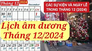 Lịch âm hôm nay Lịch âm dương tháng 12 năm 2024 Lịch âm 2024 Lịch vạn niên năm 2024 [upl. by Imelda51]