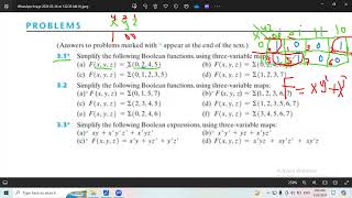 31  Simplify the following Boolean functions using three variable maps [upl. by Bower321]