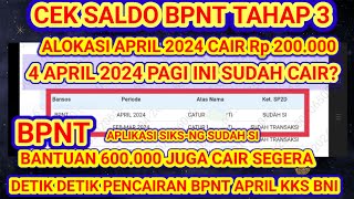 LIVECEK SALDO KKS BPNT APRIL CAIR 200000 BLT MRP apa saldo masukbpnthariinipkhcairpkhbpntblt [upl. by Nairde]