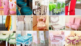 top chair cover designs ideas ❤dining table chairs covers✨how to make chair cover ideas 💖home decor [upl. by Aiket]